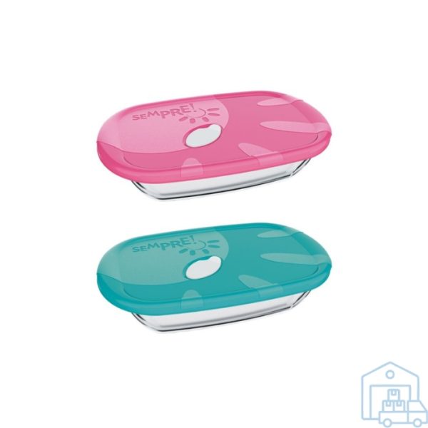 Fuente Vidrio Sempre Rectangular C/Tapa Color 3.0Lt Nadir